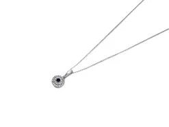 9ct White Gold Sapphire And Diamond Necklace - 7pts - D95120