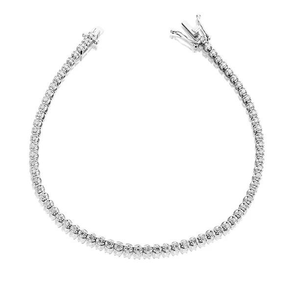 9ct White Gold Diamond Tennis Bracelet - 3/4ct - D95125 1 9ct White Gold Diamond Tennis Bracelet - 3/4ct - D95125