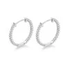 9ct White Gold Diamond Hoop Earrings - 1/2ct Per Pair - D9648