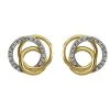9ct Gold Diamond Open Knot Stud Earrings - 15pts Per Pair - D9679