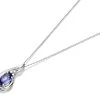 9ct White Gold Tanzanite And Diamond Swirl Necklace - D97102
