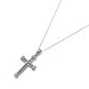 9ct White Gold Diamond Cross And Chain - 1/4ct - D97108