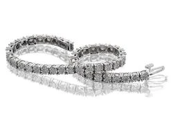 9ct White Gold 2 Carat Diamond Tennis Bracelet - D9876