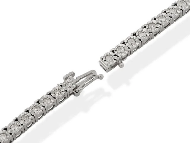 9ct White Gold 2 Carat Diamond Tennis Bracelet - D9876 2 9ct White Gold 2 Carat Diamond Tennis Bracelet - D9876 - Image 2