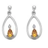 My Diamonds Silver Citrine And Diamond Drop Earrings - D99107