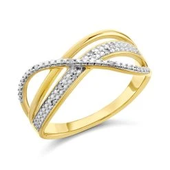 My Diamonds Gold Plated Silver Diamond Band Ring - 5pts - D99149