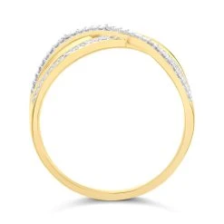 My Diamonds Gold Plated Silver Diamond Band Ring - 5pts - D99149 -Fhinds Shop D99149 L 3