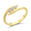 My Diamonds Gold Plated Silver Diamond Crossover Trilogy Ring - 6pts - D99152
