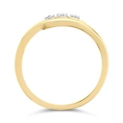 My Diamonds Gold Plated Silver Diamond Crossover Trilogy Ring - 6pts - D99152 -Fhinds Shop D99152 L 3