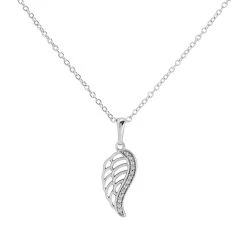 My Diamonds Silver Diamond Angel Wing Necklace - D99169