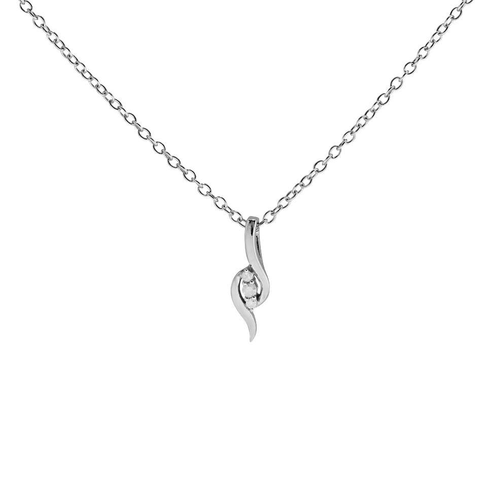 My Diamonds Silver Diamond Wave Trilogy Necklace - D99178 1 My Diamonds Silver Diamond Wave Trilogy Necklace - D99178