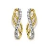 My Diamonds Gold Plated Silver Diamond Infinity Stud Earrings - D99181