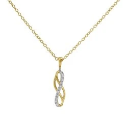 My Diamonds Gold Plated Silver Diamond Infinity Necklace - D99182
