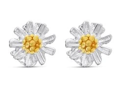 Silver Flower Stud Earrings - 7mm - F01010