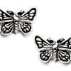 Silver Butterfly Stud Earrings - 9mm - F0225