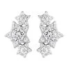 Silver Cubic Zirconia Star Stud Earrings - 20mm - F04189