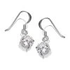 Silver Cubic Zirconia Hook Wire Drop Earrings - 10mm Drop - F0764