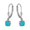 Silver Imitation Opal Drop Earrings - 21mm Drop - F08011