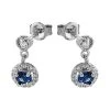 Silver Cubic Zirconia Halo Drop Earrings - 14mm Drop - F11014