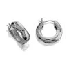 Silver Chunky Twist Hoop Earrings - 16mm - F13107