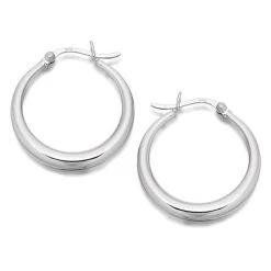 Silver Creole Hoop Earrings - 22mm - F1333