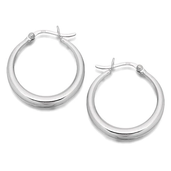 Silver Creole Hoop Earrings - 22mm - F1333 1 Silver Creole Hoop Earrings - 22mm - F1333
