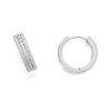 Silver Cubic Zirconia Hoop Earrings - 14mm - F1394