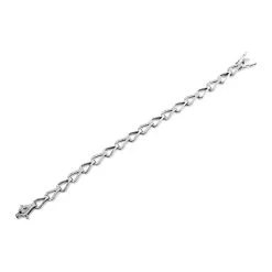 Silver Cubic Zirconia Teardrop Bracelet - 7in - F14166