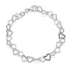 Silver Hearts Bracelet - 7in - F1574
