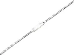 Silver Heart Identity Bracelet - 7in - F2393