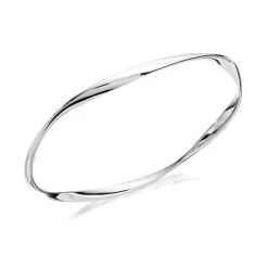 Silver Twisted Bangle - F2702