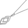Silver Cubic Zirconia Rhombus Necklace - F33004