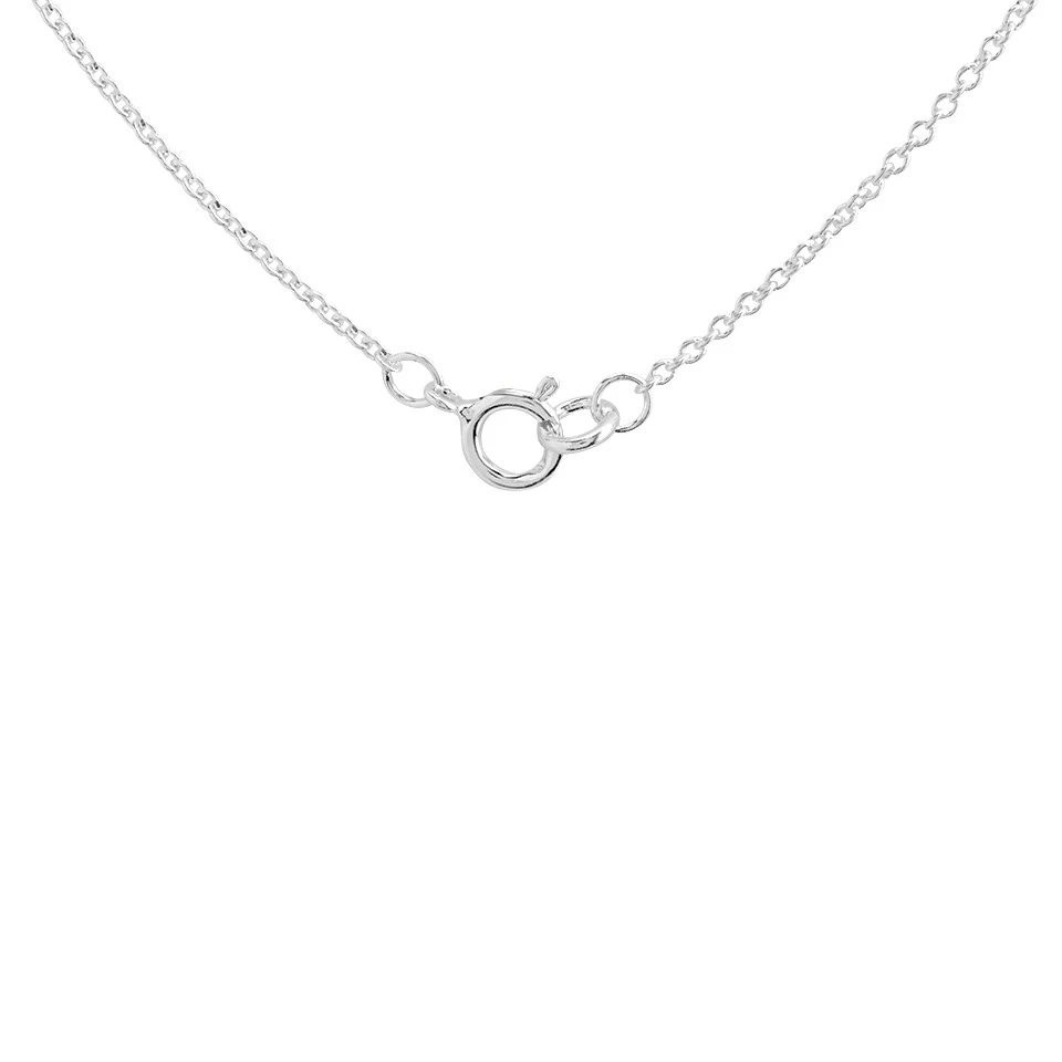 Silver Circle Cubic Zirconia Necklace - F33025 2 Silver Circle Cubic Zirconia Necklace - F33025 - Image 2
