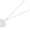 Silver Cut Out Heart Necklace - F3357