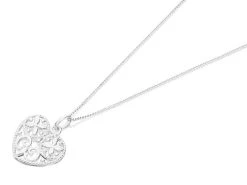 Silver Cut Out Heart Necklace - F3357
