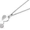 Silver Cubic Zirconia Double Heart Necklace - F3501