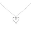 Silver Cubic Zirconia Heart Necklace - F3560
