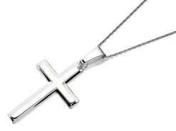Silver Cross And Chain - F3616