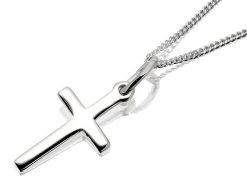 Silver Cross And Chain - F3786