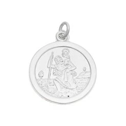 Silver St. Christopher Medallion - 19mm - F47001