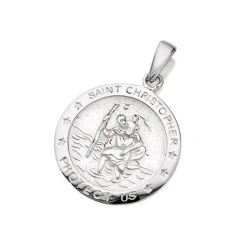 Silver St. Christopher Medallion - 22mm - F4729