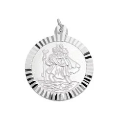Silver St. Christopher Medallion - 24mm - F4731