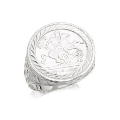 Silver Medallion Ring - F4942