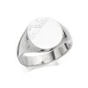 Silver Heavy Oval Signet Ring - F4967