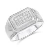 Silver Cubic Zirconia Signet Ring - F5121