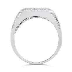 Silver Cubic Zirconia Signet Ring - F5121 -Fhinds Shop F5121 L 3