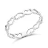 Silver Open Hearts Band Ring - F54007