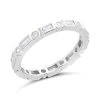 Silver Cubic Zirconia Band Ring - F6049