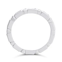 Silver Cubic Zirconia Band Ring - F6049 -Fhinds Shop F6049 L 3