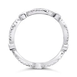Silver Cubic Zirconia Band Ring - F6050 5 Silver Cubic Zirconia Band Ring - F6050 -Fhinds Shop F6050 L 3